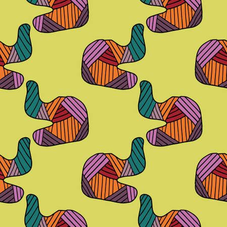 Colorful abstract seamless pattern with uneven striped round stains, spots, geometrical shapes,...