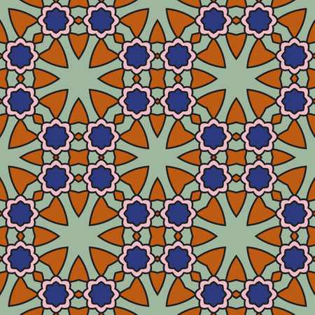 Abstract creative fantasy hexagon geometric seamless pattern. Creative mosaic, tile background.