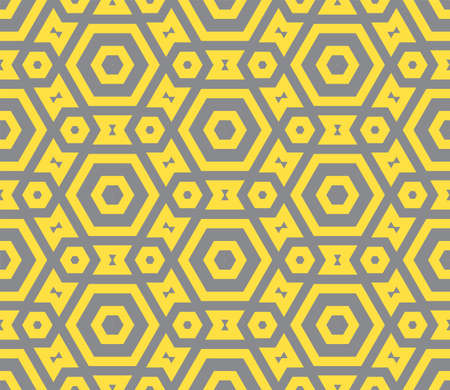 Abstract fantasy thin line hexagon, triangle geometric seamless pattern. Creative mosaic, tile...