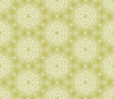 Abstract fantasy striped thin line round geometric seamless pattern. Creative mosaic, tile background.のイラスト素材