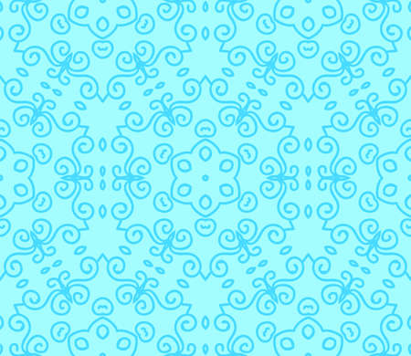 Abstract hand drawn doodle thin line curly seamless pattern. Swirl linear tile, grid background.