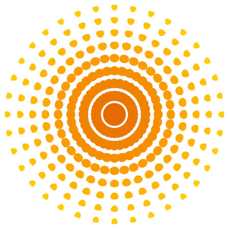 Screen printing pattern. Radiant frame. Abstract vortex. Circular pattern. Pop art round halftone...