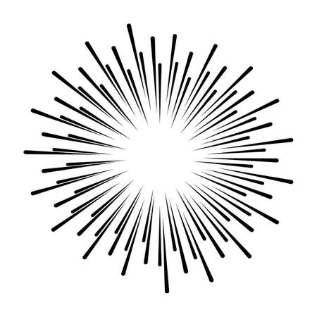 Star, round element, halftone rays isolated on white background. Geometric shape.のイラスト素材