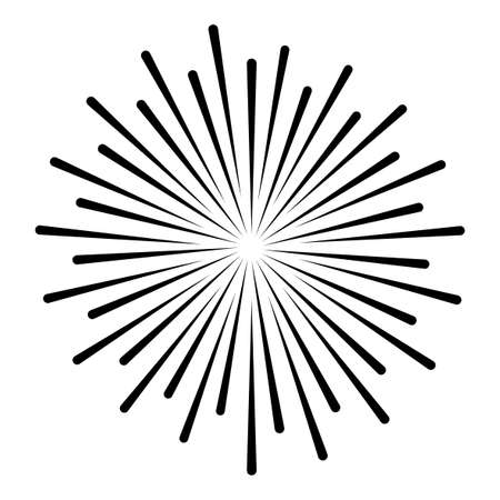 Star, round element, halftone rays isolated on white background. Geometric shape.のイラスト素材