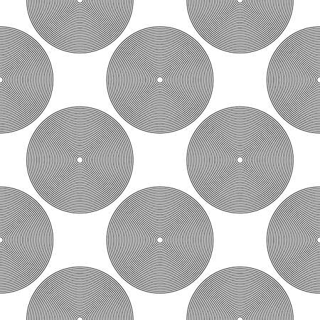 Screen printing seamless pattern. Radiant abstract halftone rings. Circular pattern. Pop art round striped print.のイラスト素材