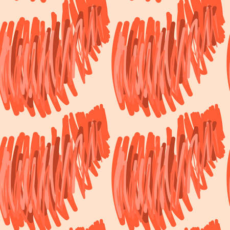 Colorful hand drawn doodle seamless pattern with abstract hand drawn brush strokes and paint splashes. Messy marker infinity texture, modern background.のイラスト素材