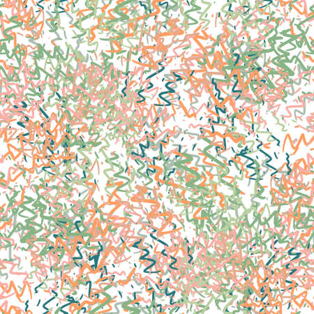 Fantasy messy freehand doodle geometric shapes seamless pattern. Infinity ditsy scribble abstract card layout. creative background. Textile, fabric, wrapping paper.のイラスト素材