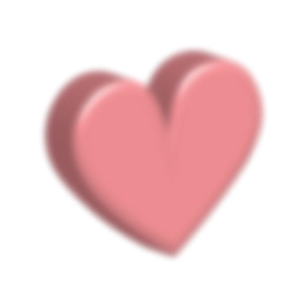 Abstract blurred gradient shape, blurry 3D heart aura aesthetic element, colorful soft gradient. Geometric shape with blurring effect.のイラスト素材