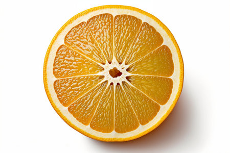 Sliced orange isolated on white background. Generative AI.の素材