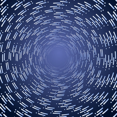 Gradient navy blue background with spiral cosmic texture. Comic book, tornado, high-speed universe tornadoのイラスト素材