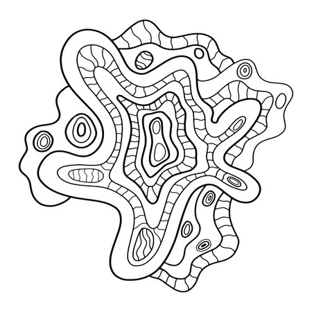 Creative fantasy doodle abstraction for coloring book, crazy surrealistic card isolated on white.のイラスト素材