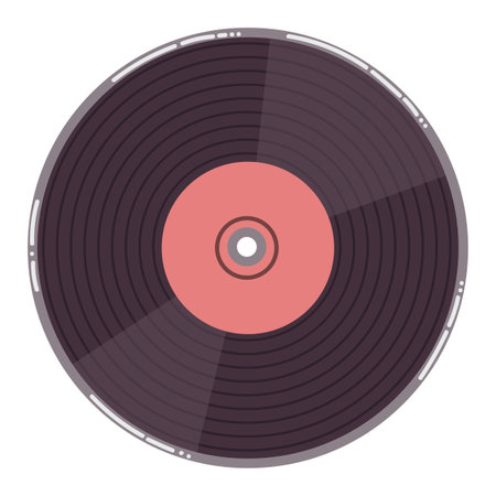 Retro phonograph record isolated on white background. Music retro vinyl record.のイラスト素材