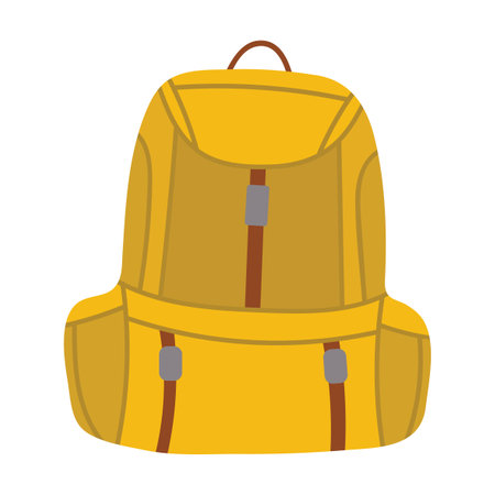 Cartoon camping backpack isolated on white backgroundのイラスト素材