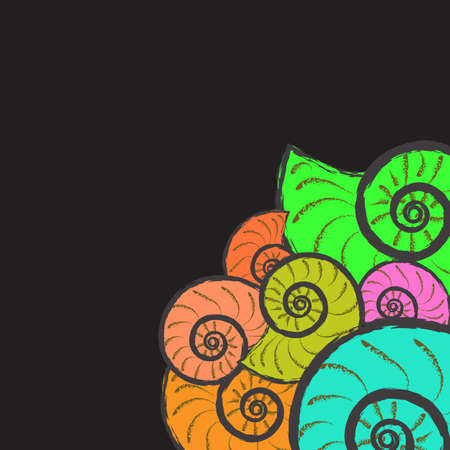Colored seashells on a white backgroundのイラスト素材