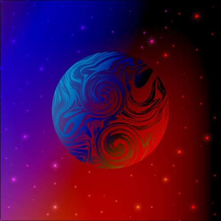abstract background planet in space starsのイラスト素材