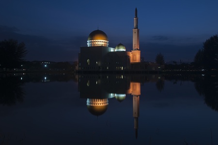 Mosque during blue hoursの写真素材