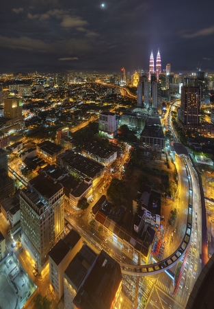 Kuala Lumpur nightscapeのeditorial素材