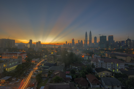 Sunrise scene over the cityのeditorial素材