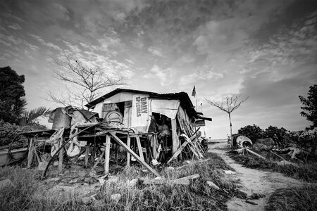 Old House in Black and Whiteの写真素材