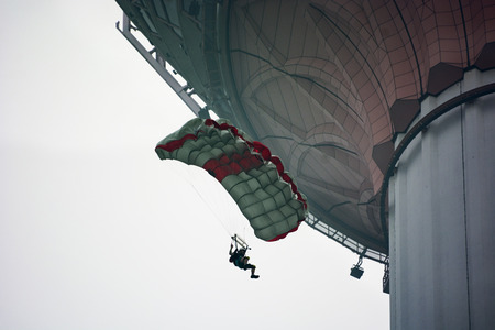 Kuala Lumpur, Malaysia - October 03, 2015: KL Tower International BASE Jump Malaysia 2015のeditorial素材