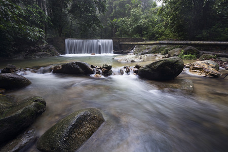 Tropical Rainforest with Waterfall at Sungai Liam, Malaysia, Asia.の写真素材