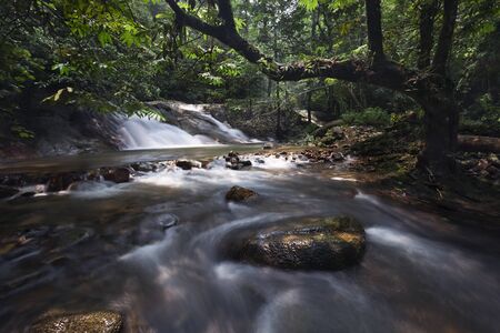 Tropical Rainforest with Waterfall at Sungai Liam, Malaysia, Asia.の写真素材