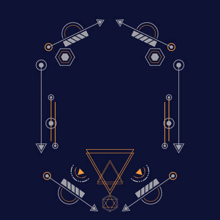 Abstract sacred geometry hand drawn vector illustration ornamentのイラスト素材