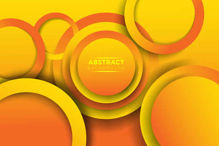 Abstract 3d orange circle overlap on with text modern luxury futuristic background vector illustration.のイラスト素材
