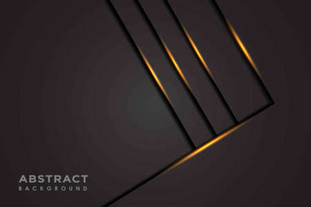 Abstract yellow light arrow slash on dark black blank space design modern luxury futuristic technology background vector illustration.のイラスト素材