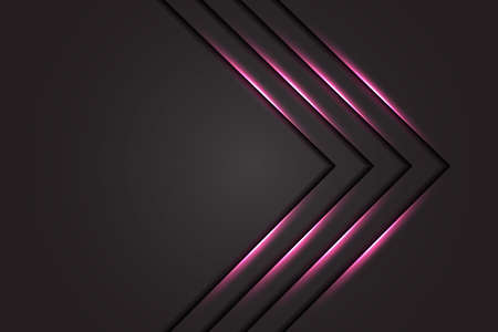Abstract pink light arrow on dark grey design modern luxury futuristic technology background vector illustrationのイラスト素材