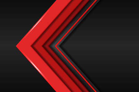abstract red arrow metallic direction on dark gray blank space design modern luxury futuristic background vector illustrationのイラスト素材