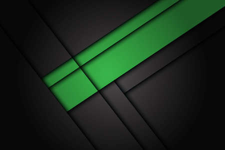 Abstract green overlap on dark grey metallic design modern futuristic background.のイラスト素材