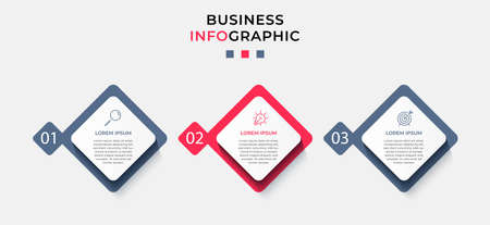 Vector Infographic design business template with icons and 3 options or steps. Can be used for process diagram, presentations, workflow layout, banner, flow chart, info graphのイラスト素材