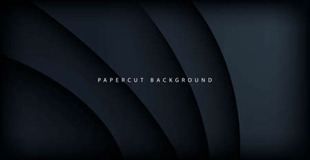 dark abstract papercut wavy dimension layers background.eps10 vectorのイラスト素材