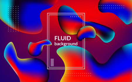 modern liquid colorful blue red mixing color for poster, wallpaper abstract background.のイラスト素材