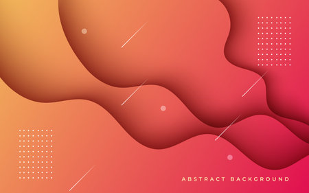 abstract red orange soft diagonal wavy shape light and shadow with halftone dots background.のイラスト素材