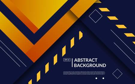 abstract blue navy orange gradient with modern geometric shape decoration background.のイラスト素材