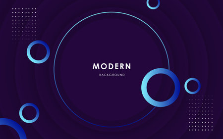 abstract purple dark with circle ring blue gradient color modern geometric shape background.のイラスト素材