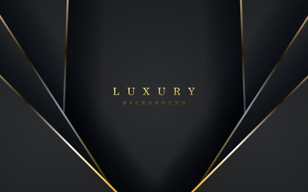 luxurious abstract black gold line overlap layers background. eps10 vectorのイラスト素材