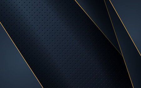 luxurious abstract blue navy gold line overlap layers with circle texture background. eps10 vectorのイラスト素材