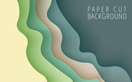 colorful abstract dynamic wavy soft liquid color papercut background. eps10 vectorのイラスト素材