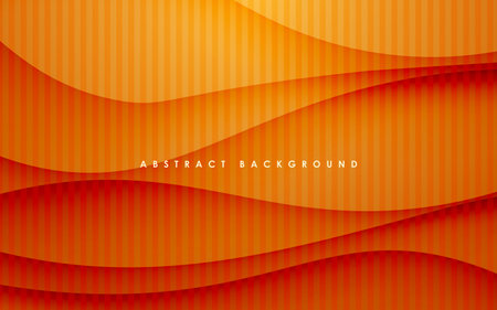 abstract orange gradient dynamic wavy shadow texture line background. vectorのイラスト素材