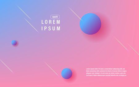 abstract pink soft blue 3d circle shape geometric background. vectorのイラスト素材