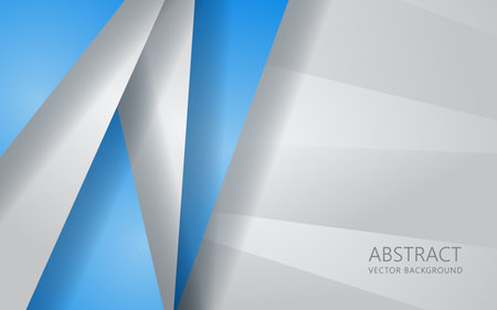 Abstract blue and white triangle overlapping layers geometric shapes background a combination. eps10 vectorのイラスト素材