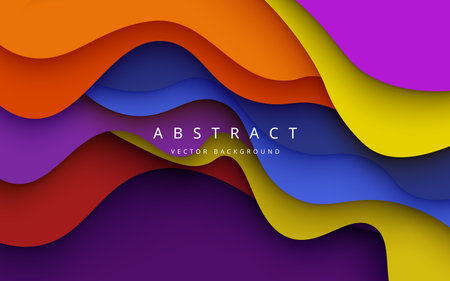 multi colored abstract colorful gradient papercut overlap layers background. vectorのイラスト素材