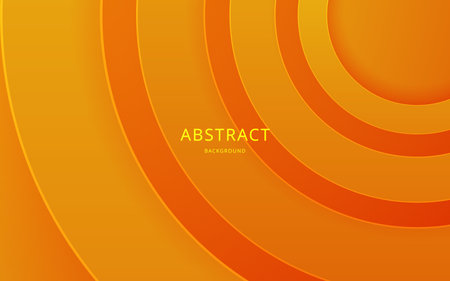 abstract gradient orange yellow circle shadow and light papercut dimension background, eps10 vectorのイラスト素材