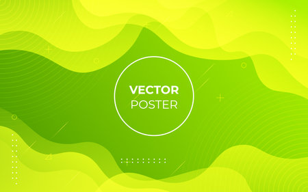 abstract green gradient liquid color with geometric shape background. vectorのイラスト素材