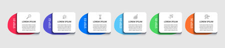 Vector Infographic design business template with icons and 6 options or steps.のイラスト素材