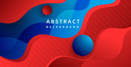 dynamic abstract red blue liquid color gradient wavy geometric fluid shape texture background.のイラスト素材