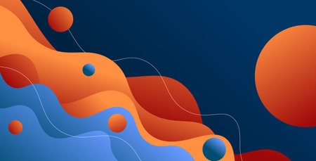 abstract colorful blue orange wave shape dynamic shadow background. eps10 vectorのイラスト素材